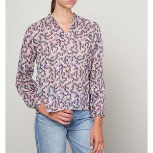 ISABEL MARANT Etoile Maria Floral Printed Cotton Blouse Top Size 34